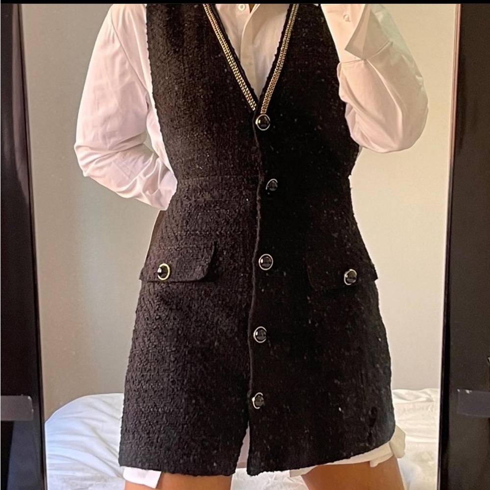 Zara tweed black dress